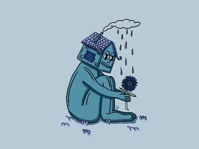 Triste silencio character design design graphic design illustration