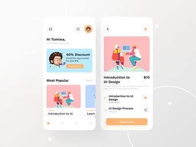 Online Learning App design figma mobile mobile app design mobile design mobile ui ui ui ux design ui design uiux