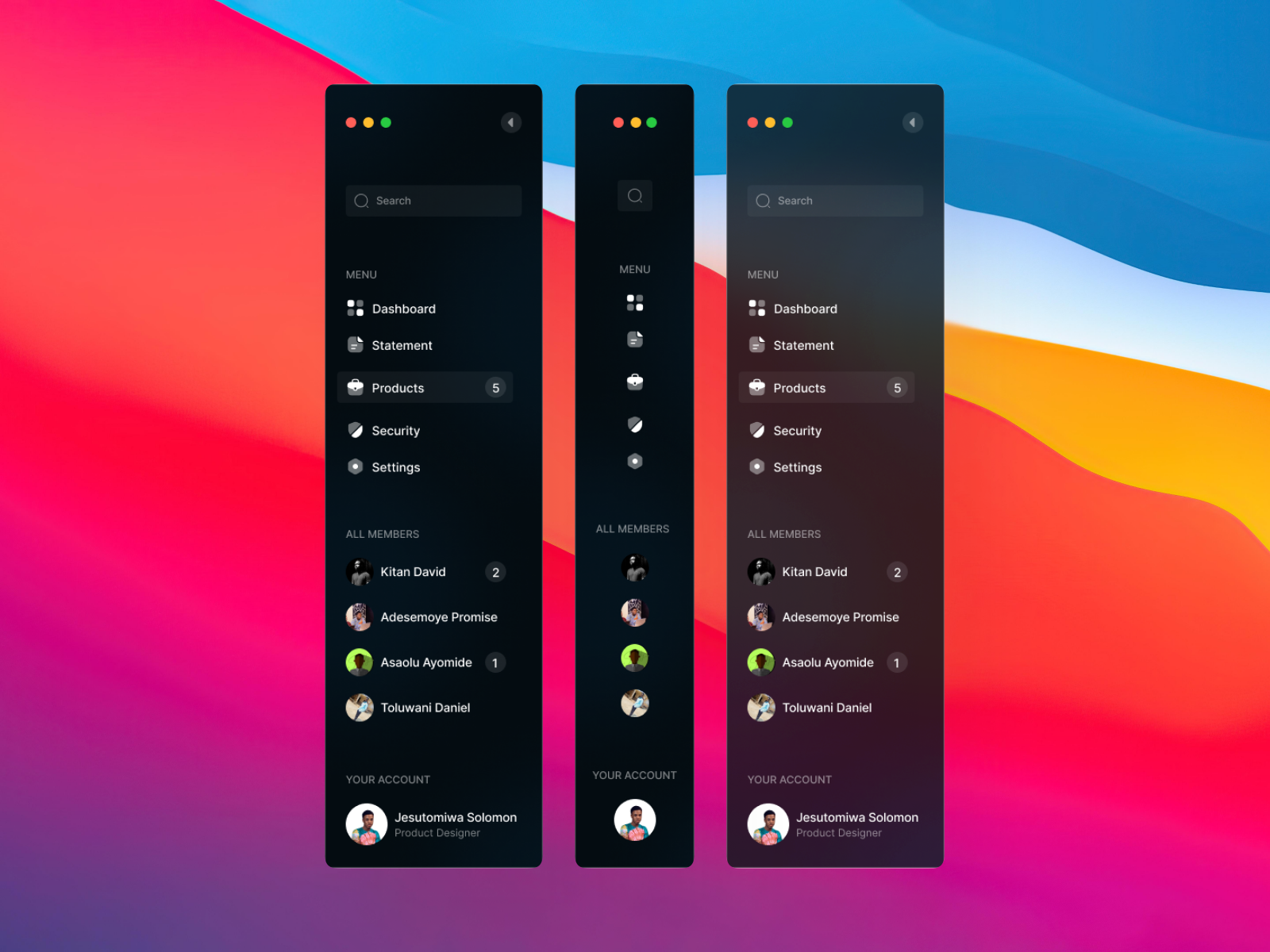 Sidebar (Desktop Platform) by Jesutomiwa on Dribbble