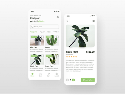 Plant Store App inspiration mobile mobile app design mobile design online store plant plant store ui ui design uiux