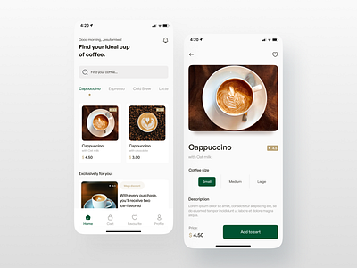 Coffee Delivery App app design coffee coffee app ui mobile app design mobile ui ui ux design ui design