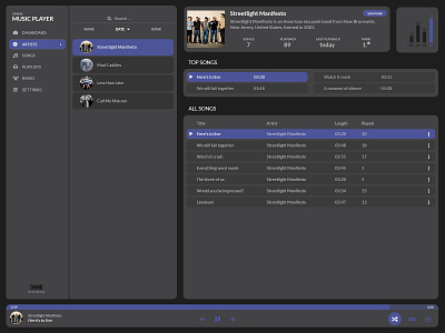 Music Player Web App UI