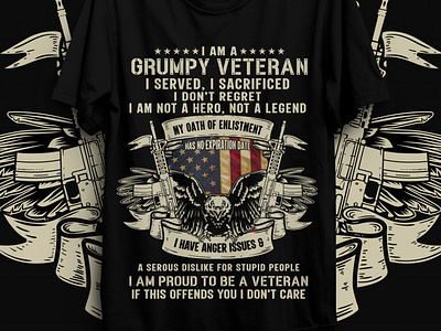 Best Veteran tshirt design for pod business branding typography ui