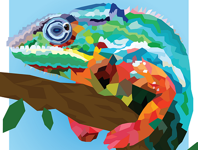 Geometric Chameleon colors geométrica illustration illustrator vector