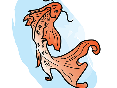 Koi aquacolor fish gradient graphic illustration illustrator minimal simple