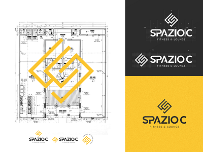 Spazio C - Fitness & Lounge geometry grid logo modernism monogram visual identity