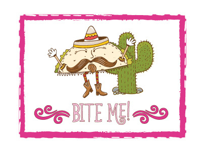 Bite Me! Taco Tuesday clipart creative market download fiesta food graphics illustration mexican taco tuesday tacos