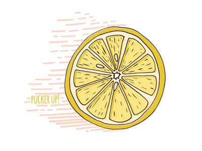 Pucker up! design illustration illustrator isolated lemon summer vector