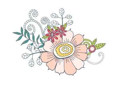 Flower composition clipart floral flowers graphics illustration illustrator vector