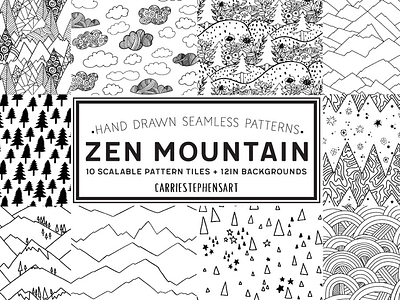 Mountain pattern repeats backgrounds creative market design pattern repeat patterns seamless