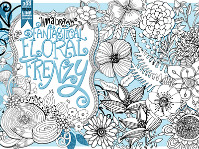 Fantastical floral frenzy clipart creative market floral flowers graphics illustration illustrator vector