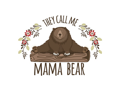 Mama bear animal bear character children forest friends illustration vector woodland