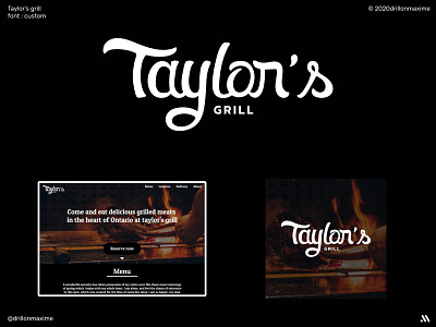 Taylor's grill logo and UI brand branding design grill icon lettering letteringlogo logo logotype typogaphy typographiclogo ui