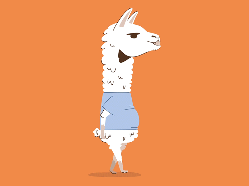Llama walking🦙 2d animation animation character design rigging walk cycle