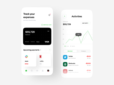 Finance App 2021 trend card finance minimal money money app netflix payment app slack tracker app ui uiinspiration