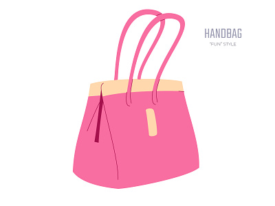 Handbag - "Fun" Style Illustration adobe illustrator bag branding flat design flat illustration handbag rose typography ui ux vector vector illustration vectorart