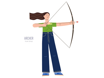 Archer - "Fun" Style illustration adobe illustrator archer flat flat design flat illustration funny girl illustration ui ux vector vectorart