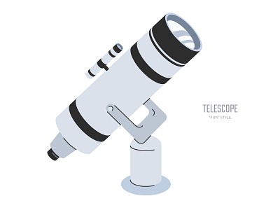 Telescope - "Fun" Style Illustration adobe illustrator app design flat illustration illustration logo telescope typography ui ux vectorart
