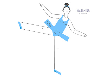 Ballerina - "Fun" Style Illustration, Inline adobe illustrator balerina balet flat flat design flat illustration funny character girl illustration typography ui ux vector vectorart