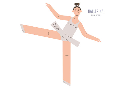 Ballerina - "Fun" Style Illustration adobe illustrator app balerina balet dance dancer dancing flat design flat illustration girl character girl illustration logo typography ui ux vectorart web