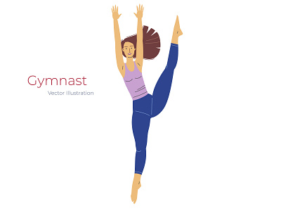 Gimnast - Vector Illustration adobe illustrator app flat flat design flat illustration gimnast girl illustration sport ui ux vector vectorart