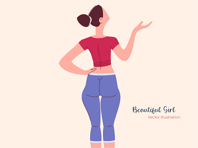 Beautiful Girl - Vector Illustration