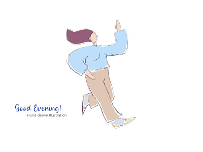 Good Evening - Hand-drawn Illustration apps branding flat flat design logo mobile design print design ui ux web design