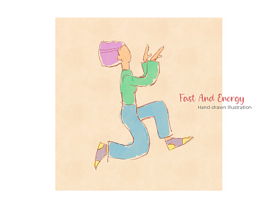 Fast And Energy - Hand-drawn Illustration