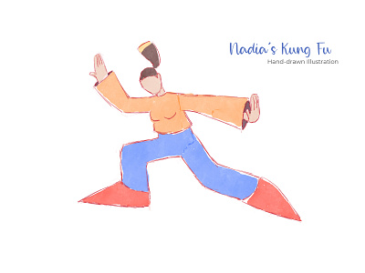 Nadia's Kung Fu - Hand-drawn Illustration app apps branding flat flat design flat illustration logo mobile design print design ui ux web design