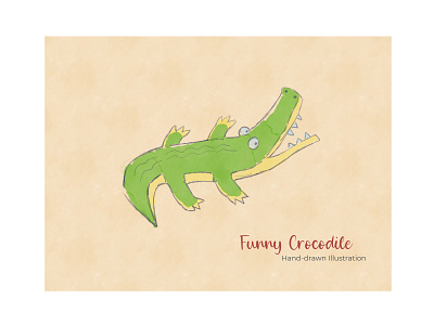 Funny Crocodile - Hand-drawn Illustration