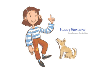 Funny Business - Hand-drawn Illustration apps flat flat illustration mobile design print design typography ui ux web design