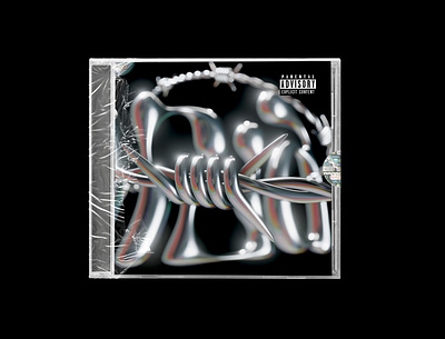 Chrome album cover 3d album barbed chrome cover design graphic design heavy illustration metal spike spikes type typography wire