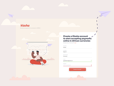 Registration screen design illustration ui ux