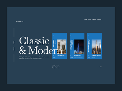 Modern city Landing page design graphic design landing page ui ux website