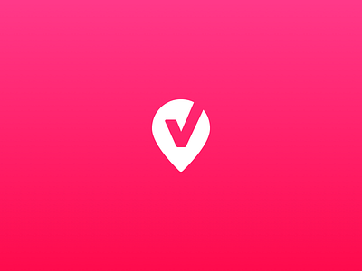 "V" logo for geolocation startup branding location location logo logo logo design logotype negative space simple logo startup v v letter v logo