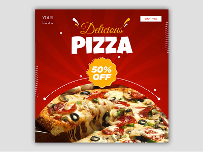 Pizza Instagram Banner Design Template banner banner ad branding burger design designs drink fastfood graphicdesign instagram post instagram stories post