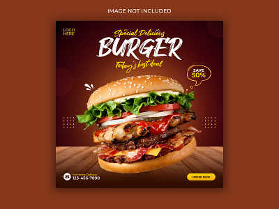 Food Social Media Banner banner banner ad brand branding design designs food banner graphicdesign instagram post template