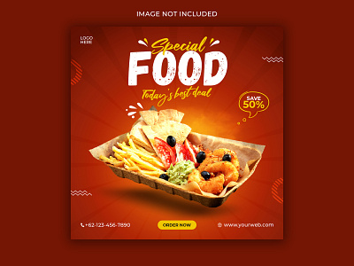 Food social media post banner template