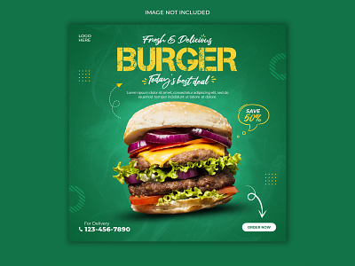 Delicious Burger social media post template burger banner burgers fastfood food foodbanner foods graphicdesign post social media social media design template