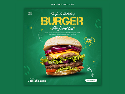 Delicious Burger social media post template