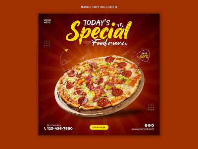 Delicious Pizza social media post template