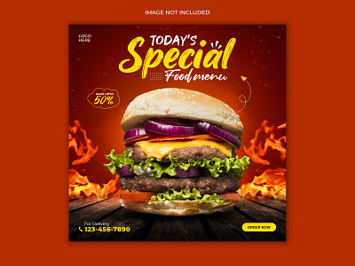 Delicious Burger social media post template