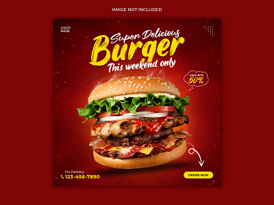 Food Social media banner post template banner ad branding burger banner burger flyer design fast food banner flyer flyer design food flyer graphicdesign instagram post instagram stories soical media banner template