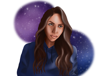 Woman in the galaxies digital illustration digital painting digitalart drawing illustration