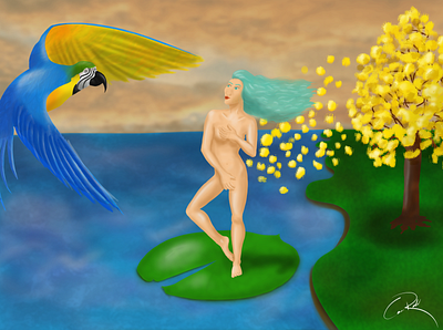 Rereading of The Birth of Venus digital illustration digital painting digitalart drawing illustration