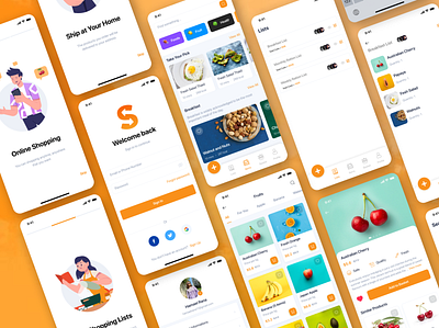 Grocery Shop Mobile App app groceries grocery app grocery delivery grocery list grocery online grocery store group grocery shopping mobile app mobile app design mobile design mobile ui shop shopping shopping app ui ui design ui kit ui kit design uidesign