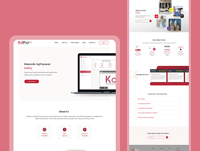 KalPay design finance fintech landing page online shopping technology ui web web design