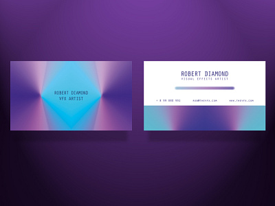 VFX business card purple version branding business card design graphic design holographic identity illustration minimal neon vfx