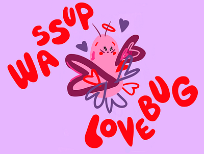 2021 Valentine bug illustration procreate