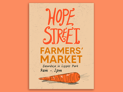 Hope Street Farmers' Market Poster adobe photoshop graphic design illustration poster procreate